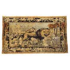 Antique Pictorial Lion and Lioness Agra, circa 1900