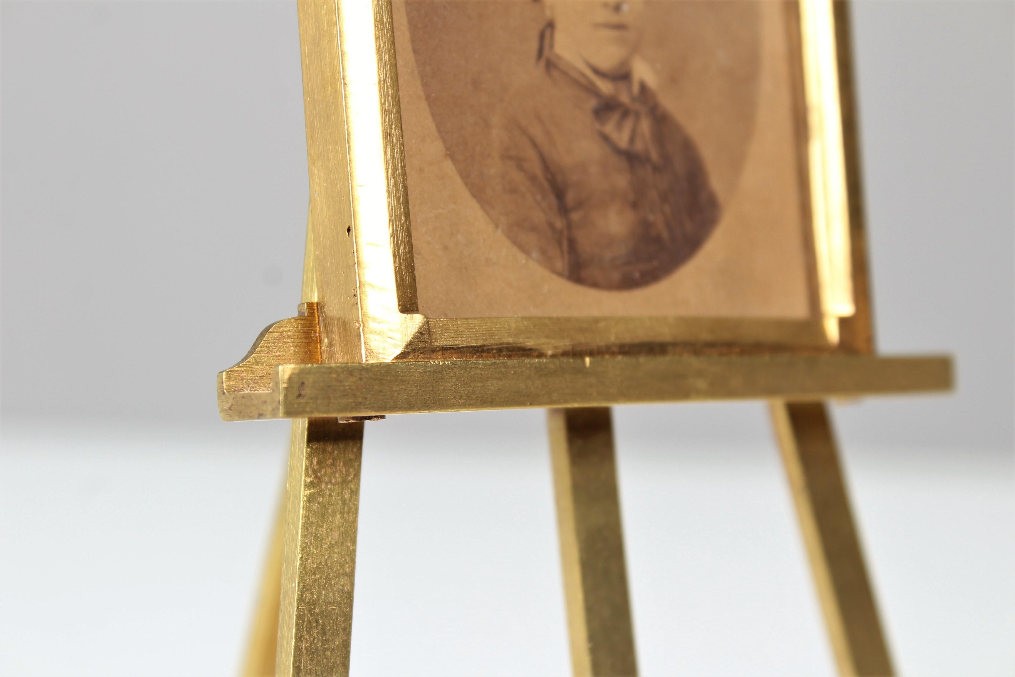 Antique Picture Frame, Brass Easel, Late 19th Century, France For Sale 1