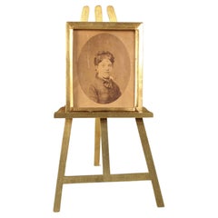 Used Picture Frame, Brass Easel, Late 19th Century, France