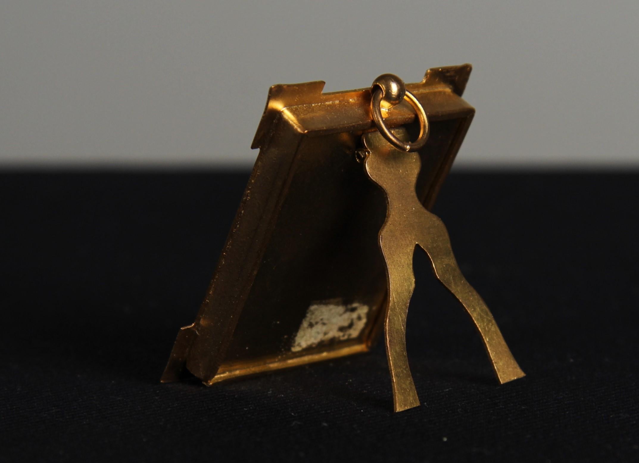 Marco antiguo, Marco de fotos de latón, Francia, 2 x 3 cm Francés en venta
