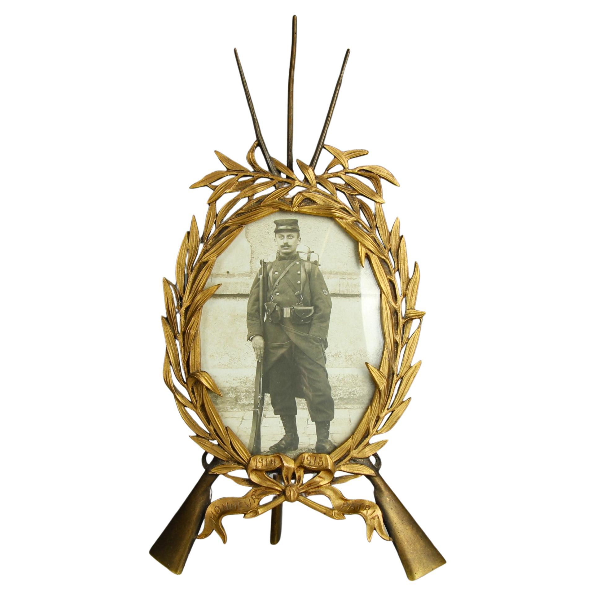 Marco antiguo de A. Dahl, Bonheur Patrie, Francia, 1914 - 1915, 8 x 10 cm