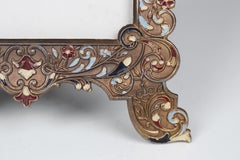 Antique Picture Frame, France, Painted Iron, Late 19th Century, 10 x 14 cm