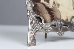 Cadre photo ancien, France, plaqué argent, Art nouveau, 10 x 14 cm