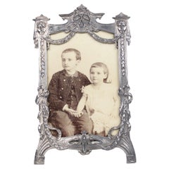Antique Picture Frame, France, Silver Plated, Art Nouveau, 10 x 14 cm