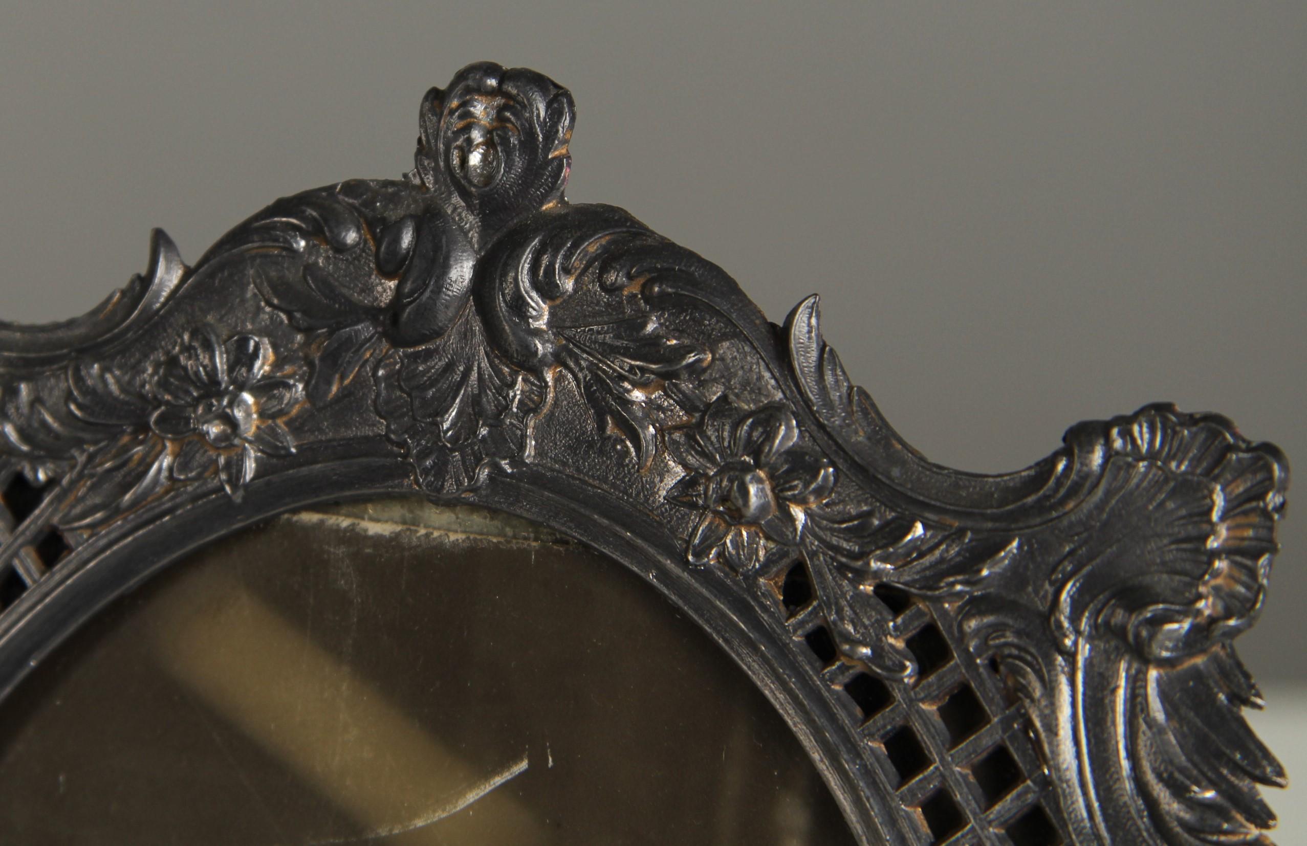 20th Century Antique Picture Frame, France, Zinc Cast, Art Nouveau, 10 x 13 cm For Sale