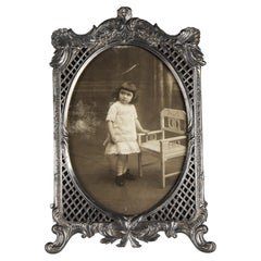 Antique Picture Frame, France, Zinc Cast, Art Nouveau, 10 x 13 cm
