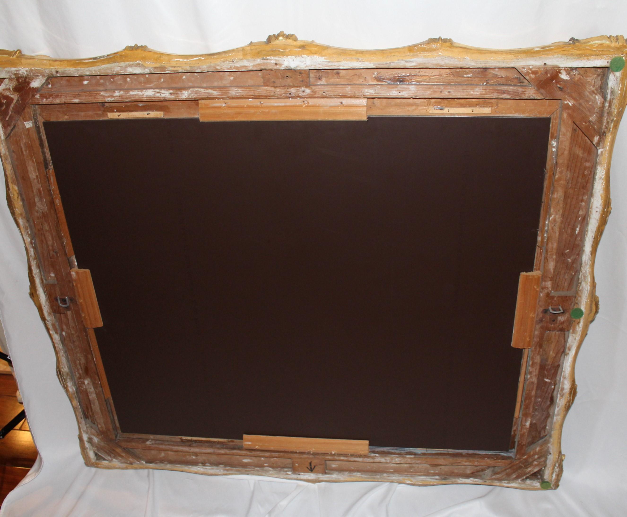 Antique French Picture Frame, Gold Leaf, Large made into a  Mirror now In Good Condition For Sale In Los Angeles, CA