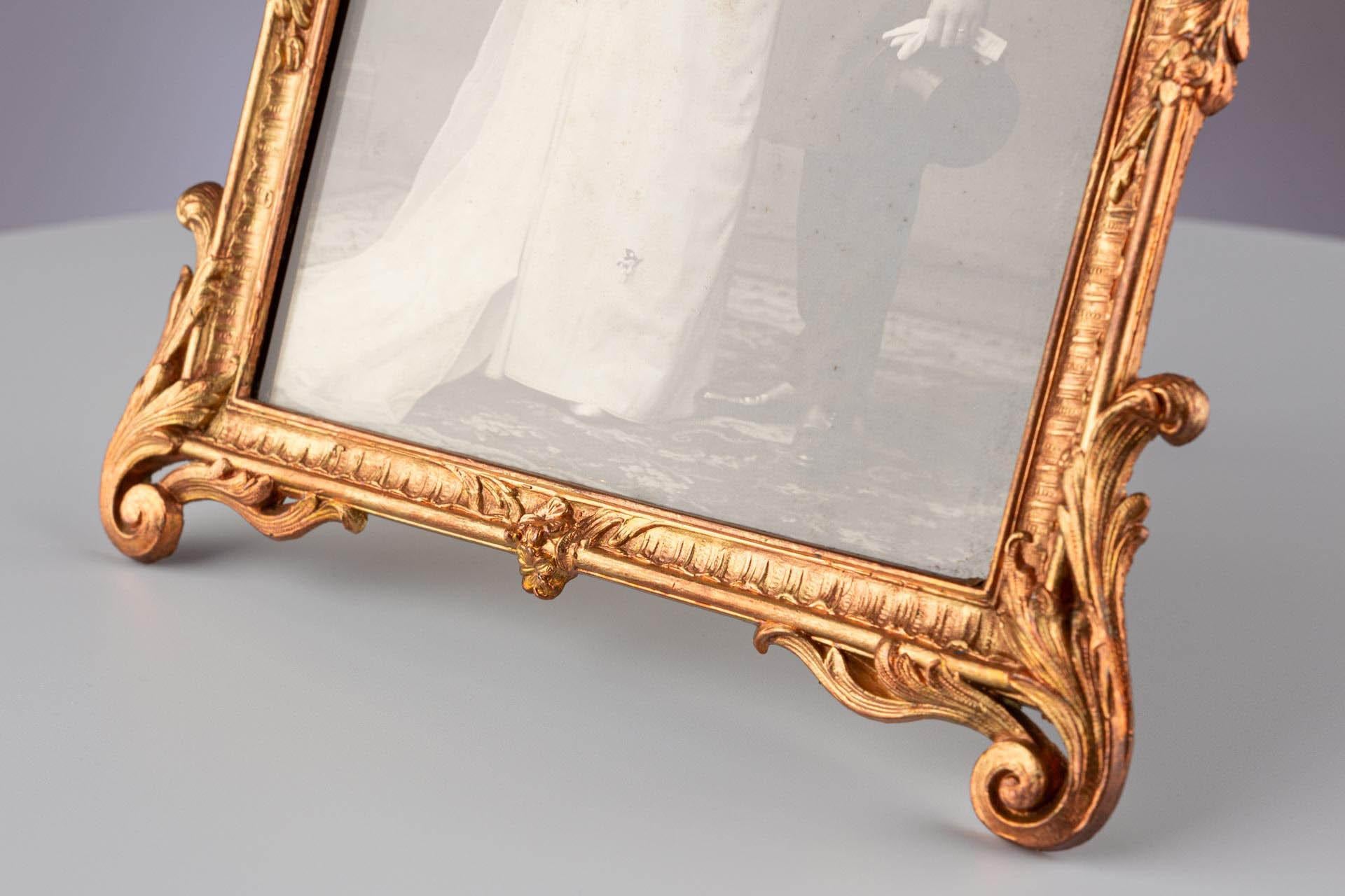 Antique Picture Frame, Baroque Style, France, Circa 1860, 10 x 14 cm For Sale 1
