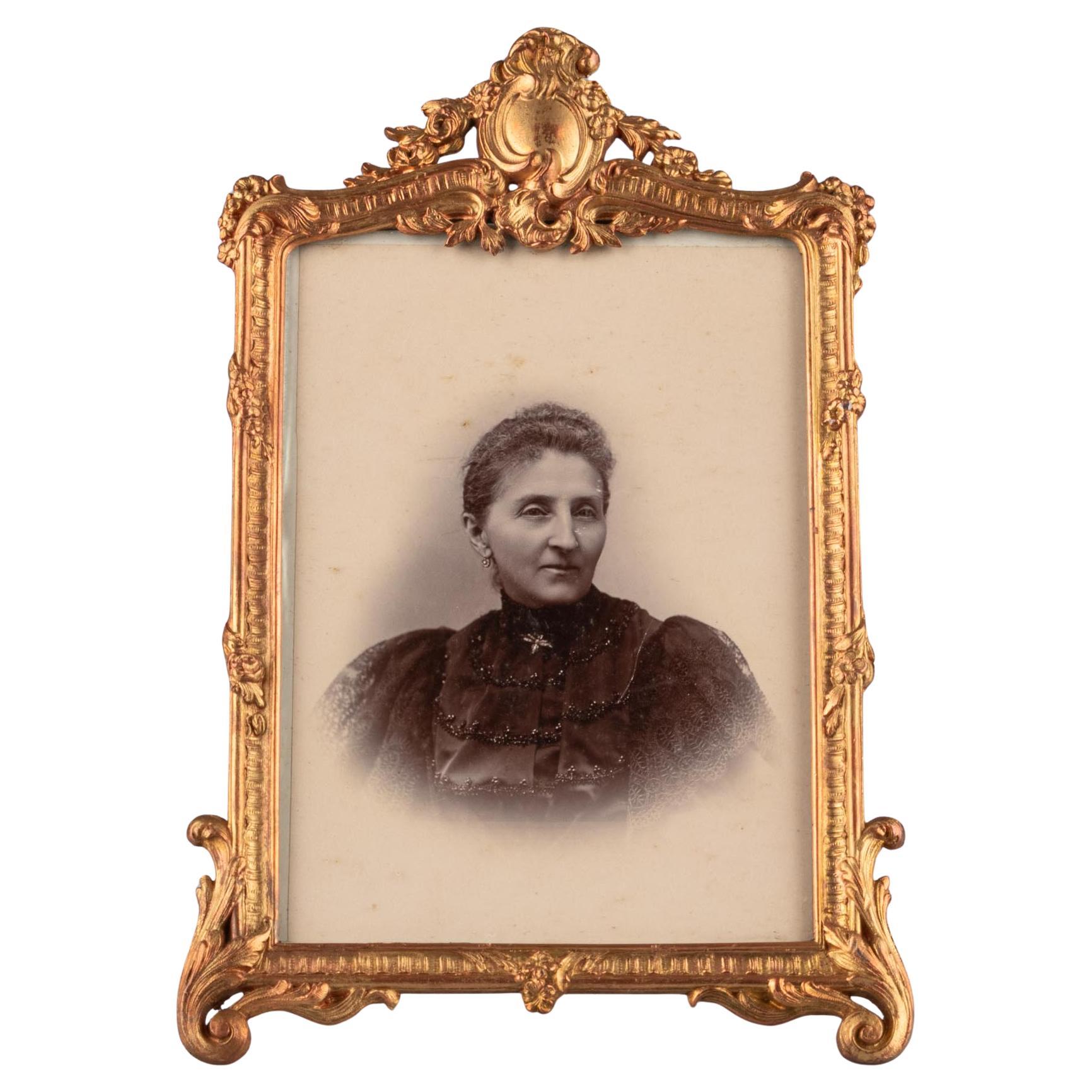 Marco antiguo, estilo barroco, Francia, circa 1860, 10 x 14 cm