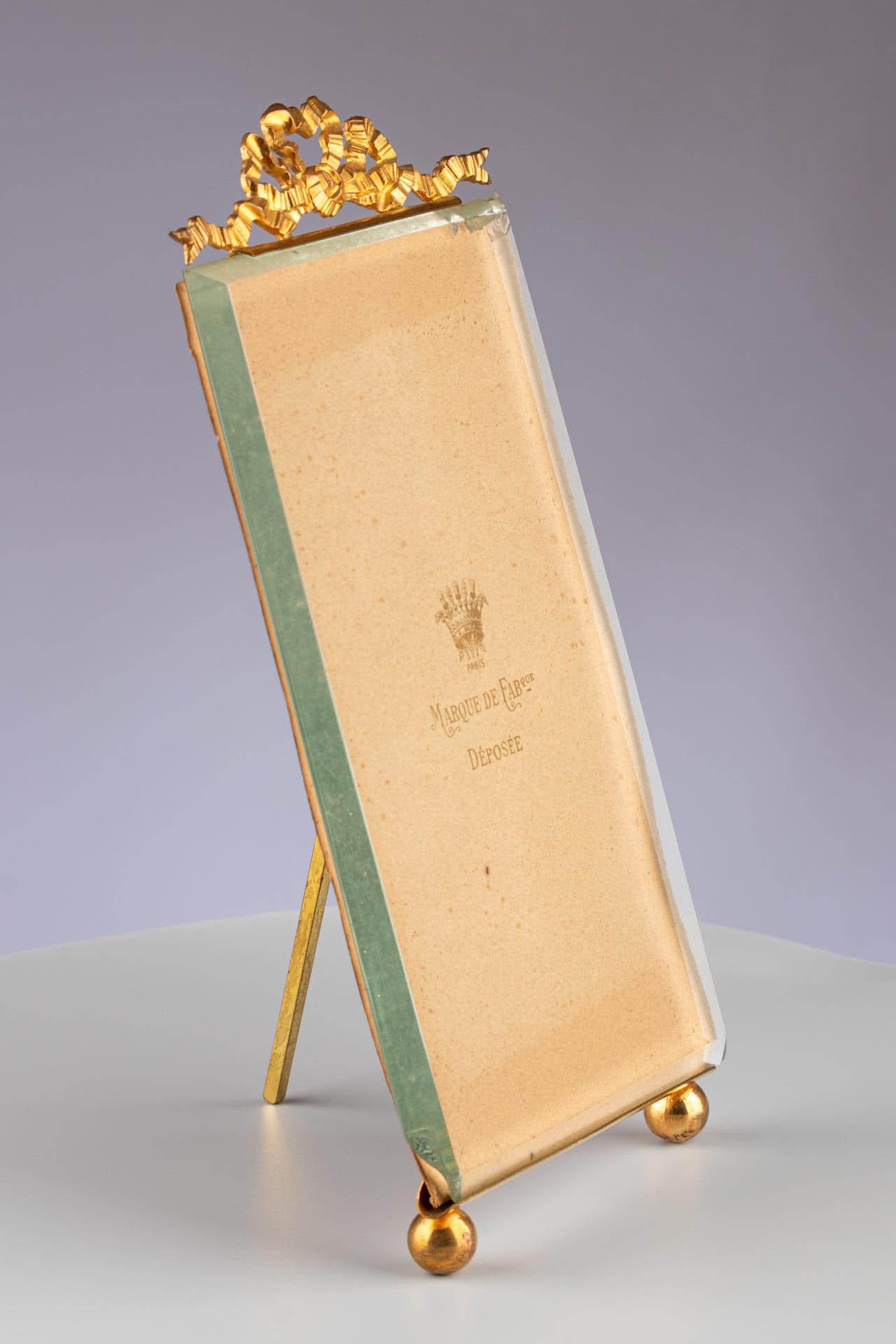 19th Century Antique Picture Frame, Louis XVI Style, France, Circa 1880, 13 x 21 cm For Sale