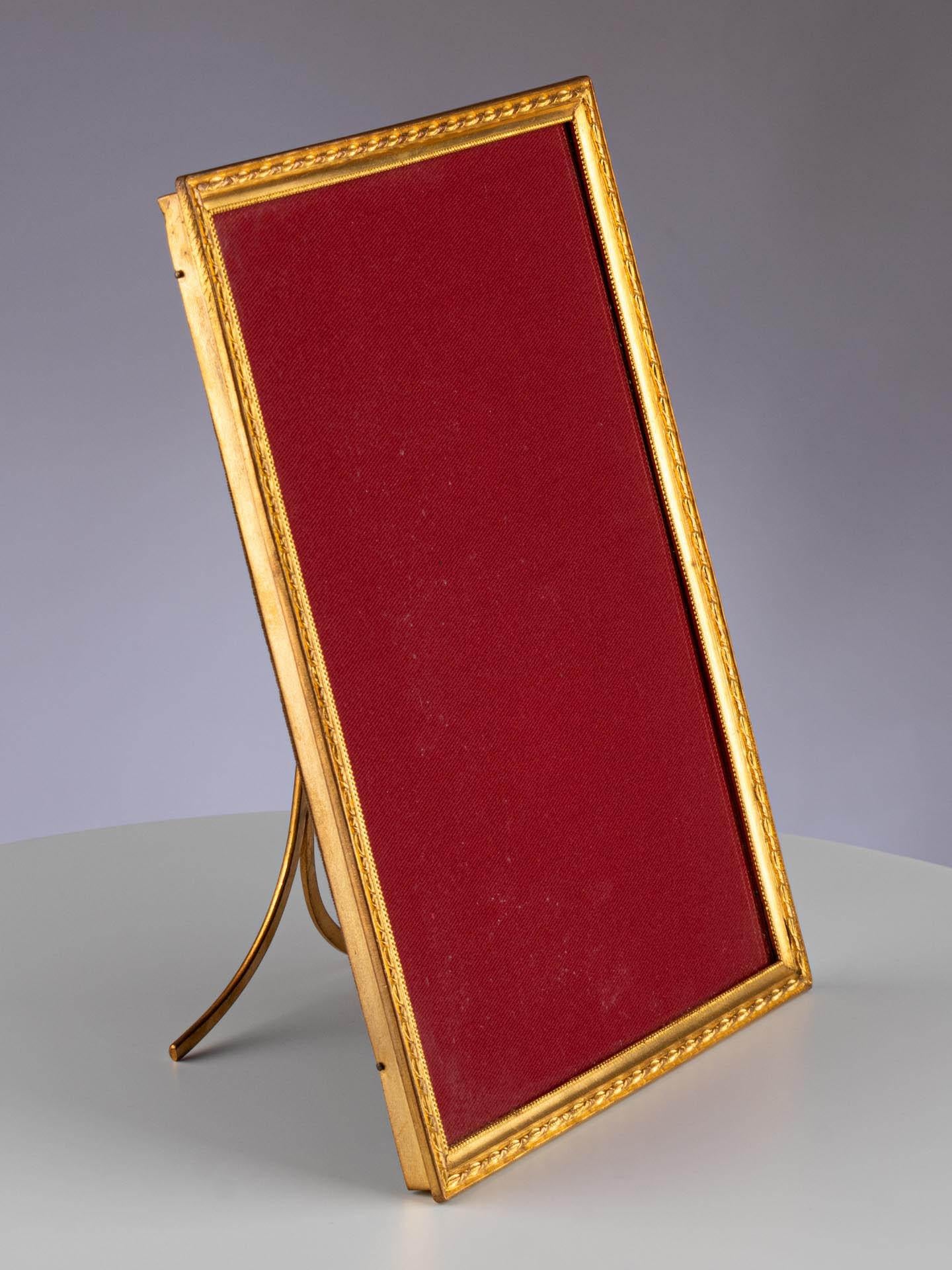 Brass Antique Picture Frame, Louis XVI Style, France, Circa 1880, 17 x 23 cm For Sale