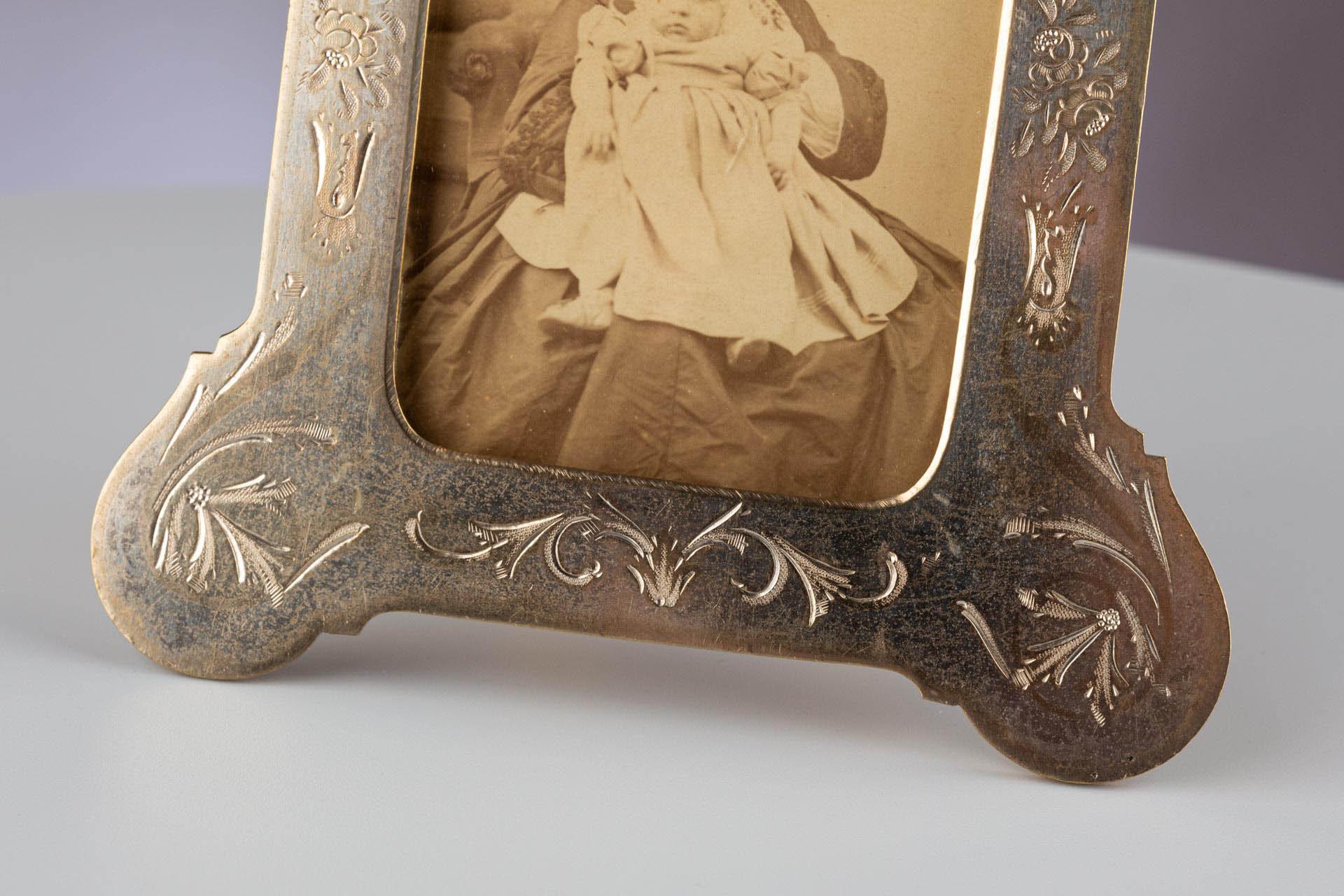 Brass Antique Picture Frame, France, Circa 1900, 6 x 8 cm For Sale