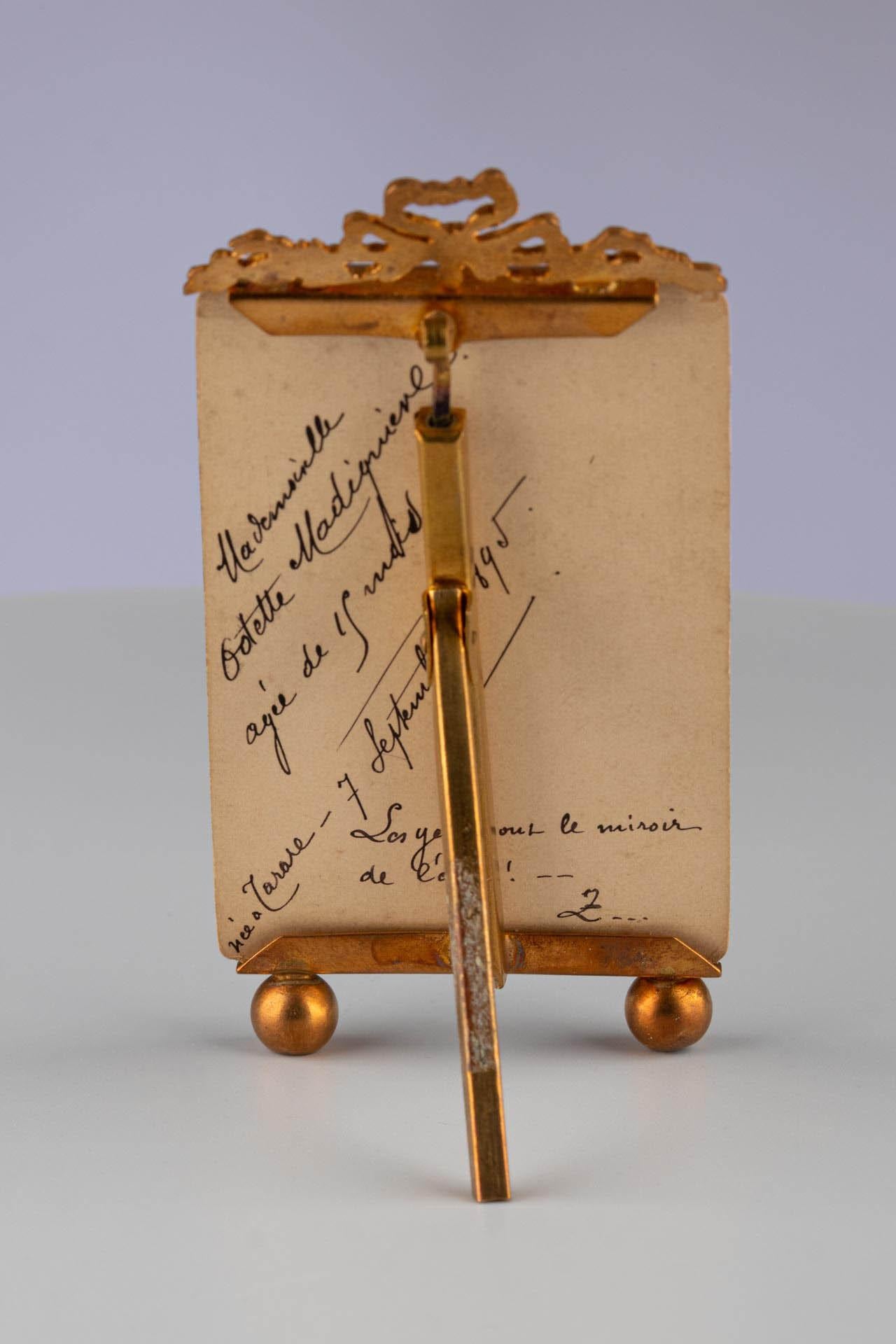 Marco antiguo, letra original, estilo Luis XVI, 1895, 6 x 10 cm Francés en venta