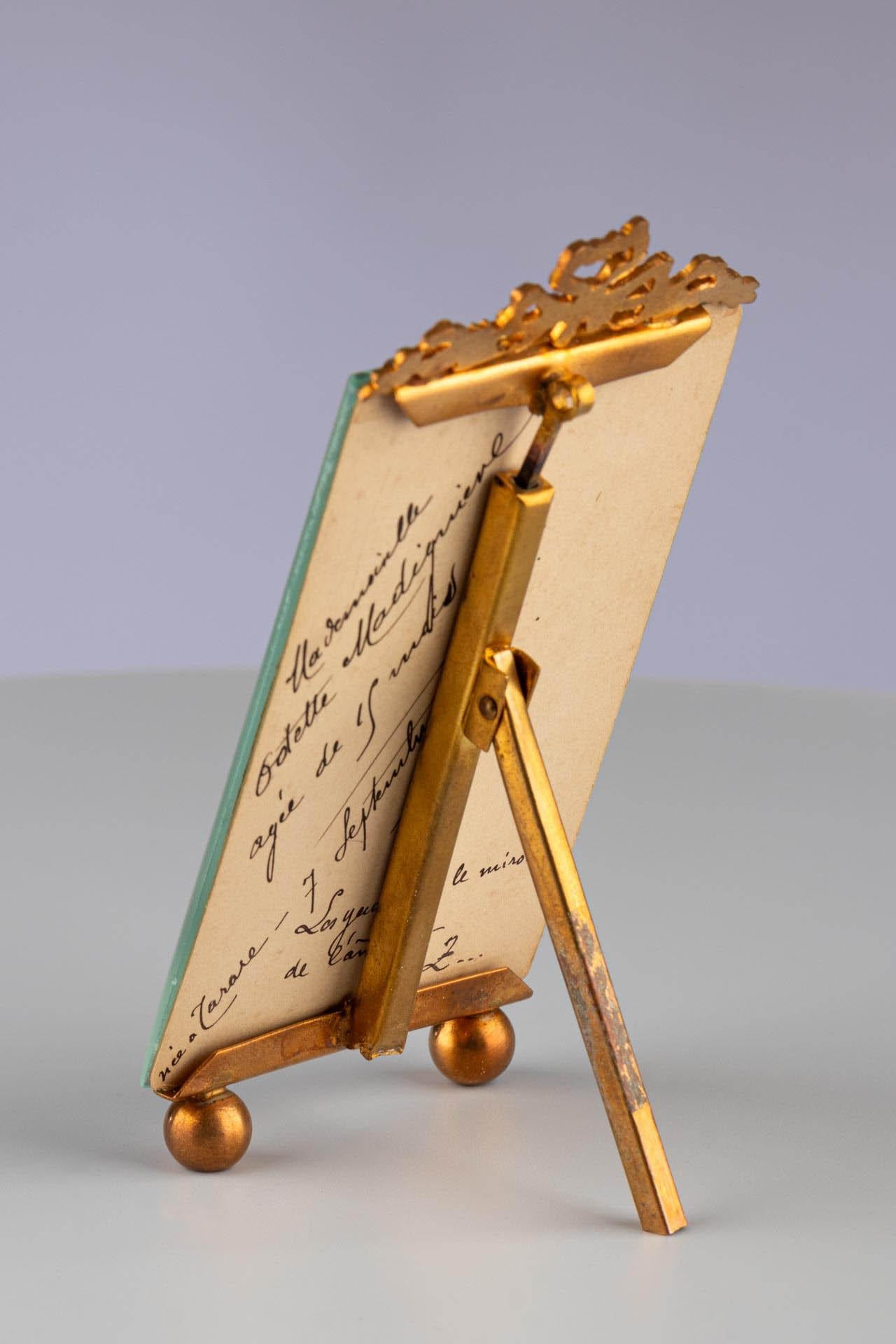 Marco antiguo, letra original, estilo Luis XVI, 1895, 6 x 10 cm siglo XIX en venta