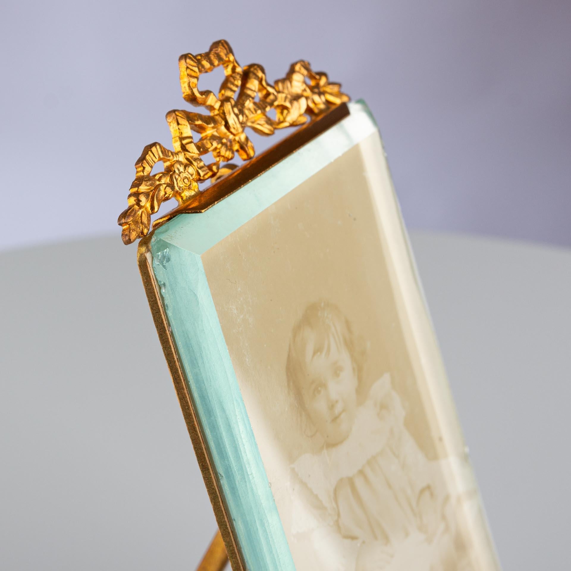 Marco antiguo, letra original, estilo Luis XVI, 1895, 6 x 10 cm en venta 2