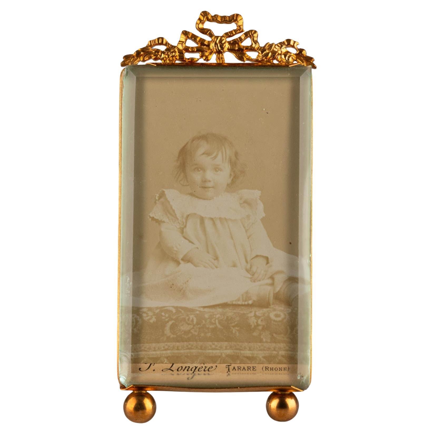 Marco antiguo, letra original, estilo Luis XVI, 1895, 6 x 10 cm en venta