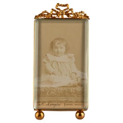 Antique Picture Frame, Original Handwriting, Louis XVI Style, 1895, 6 x 10 cm