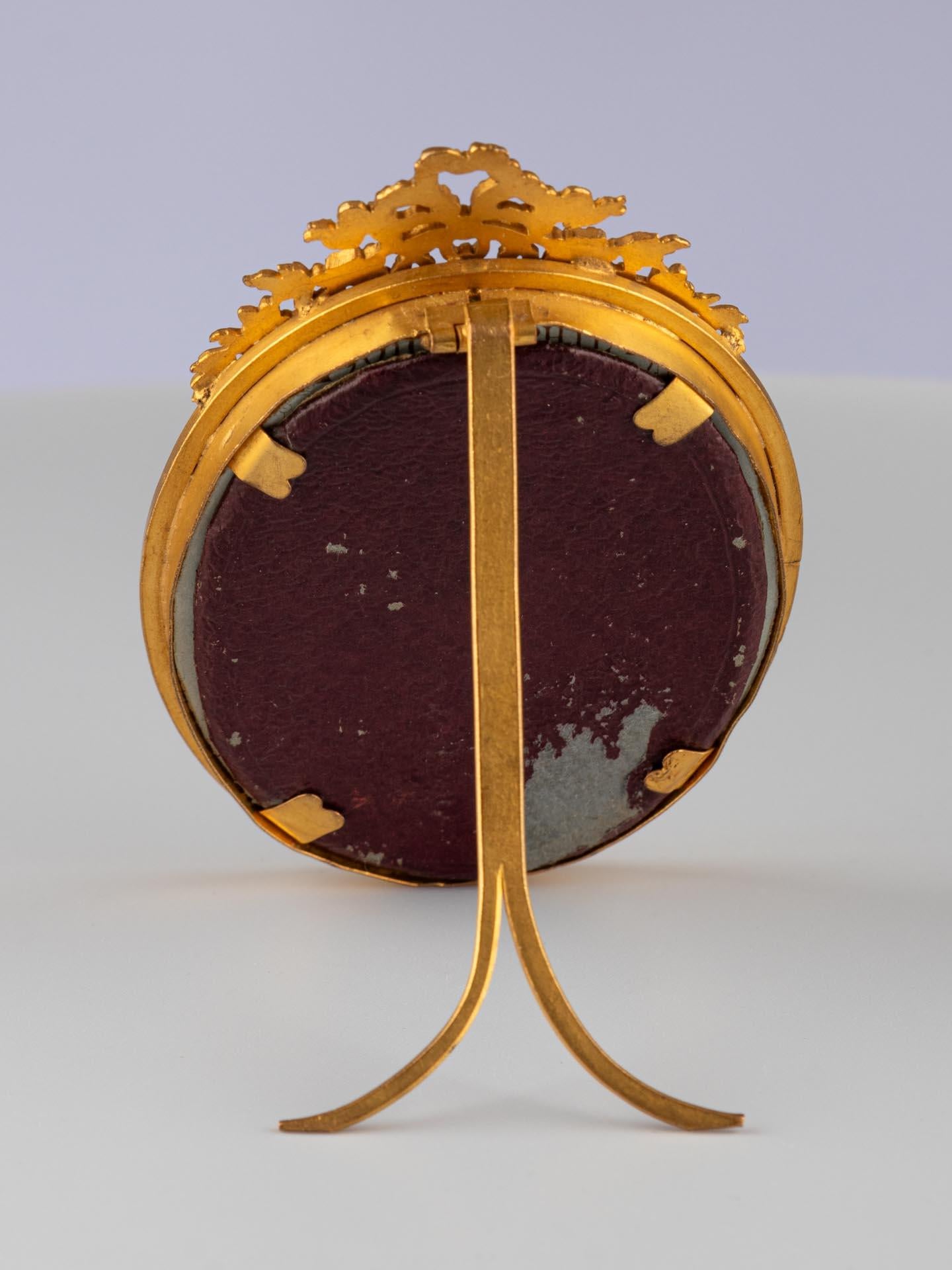 French Antique Picture Frame, Louis XVI Style Photo Frame, France, Circa 1880, 6 x 7 cm For Sale