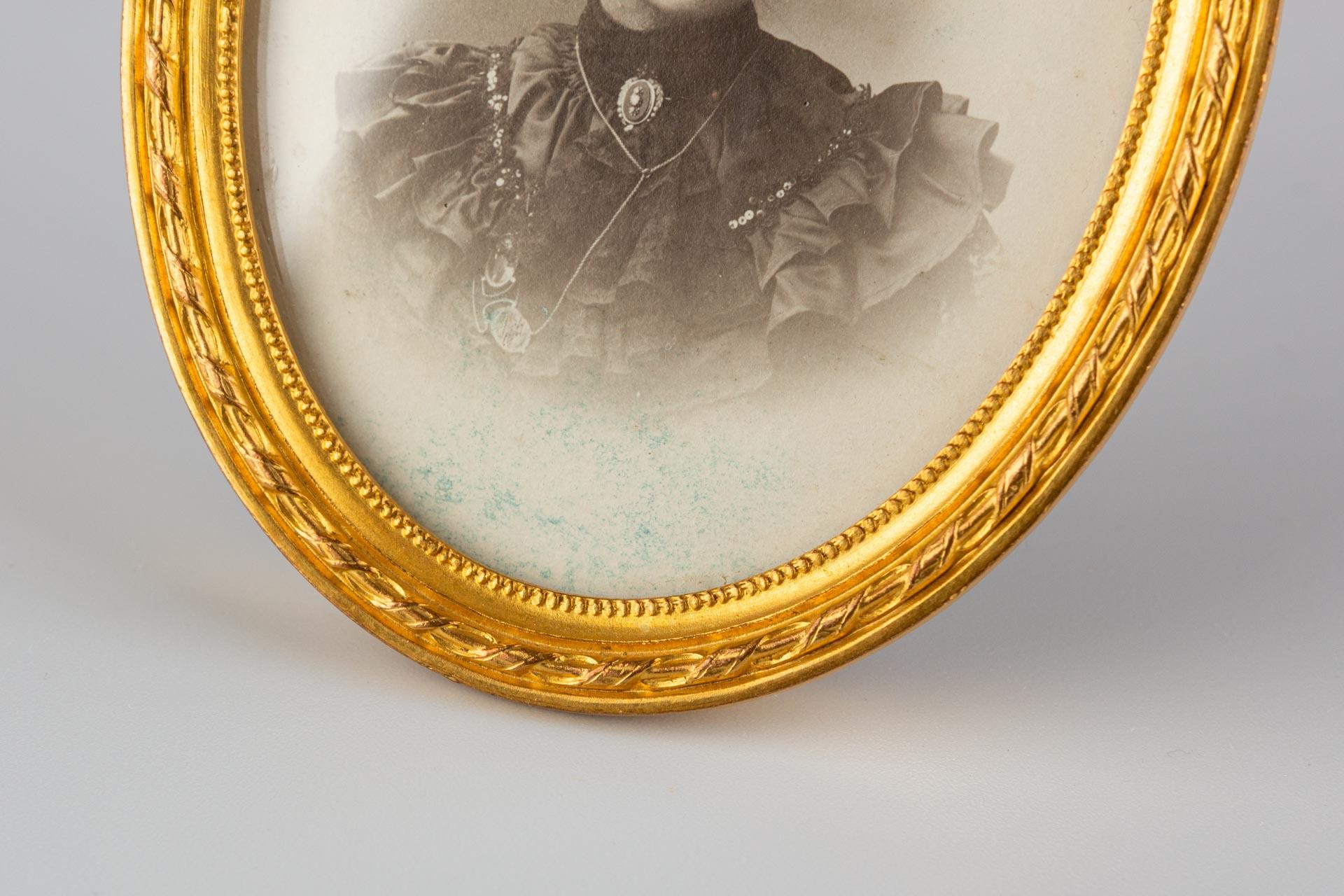 Antique Picture Frame, Louis XVI Style Photo Frame, France, Circa 1880, 6 x 7 cm For Sale 1