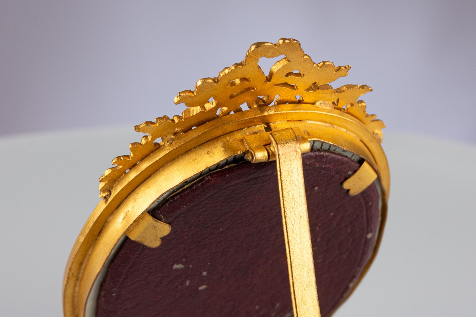 Antique Picture Frame, Louis XVI Style Photo Frame, France, Circa 1880, 6 x 7 cm For Sale 2