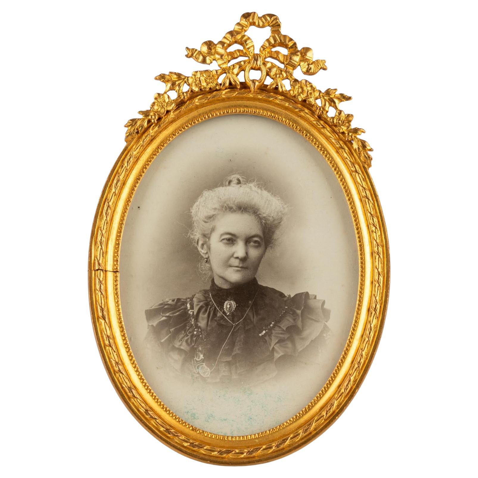 Antiker Bilderrahmen im Louis-XVI.-Stil, Frankreich, um 1880, 6 x 7 cm