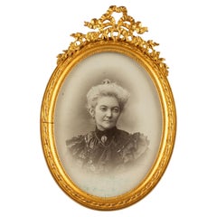 Antique Picture Frame, Louis XVI Style Photo Frame, France, Circa 1880, 6 x 7 cm