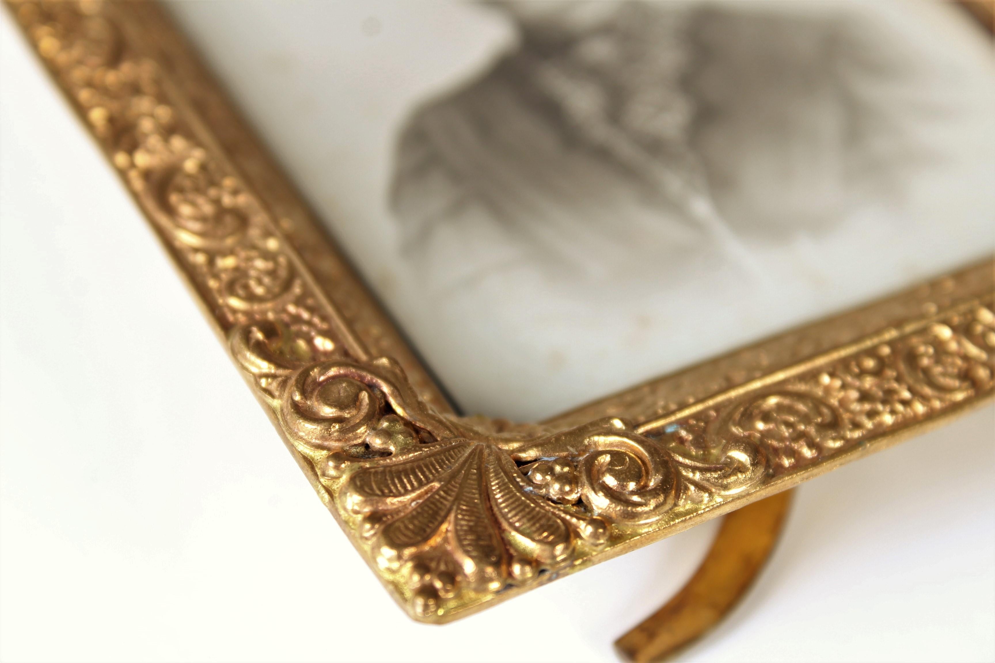 Antique Picture Frame, Photoframe, Brass, Late 19th Century For Sale 2