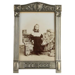 Antique Picture Frame Shamrock, Silver Plated, France, 10 x 14 cm