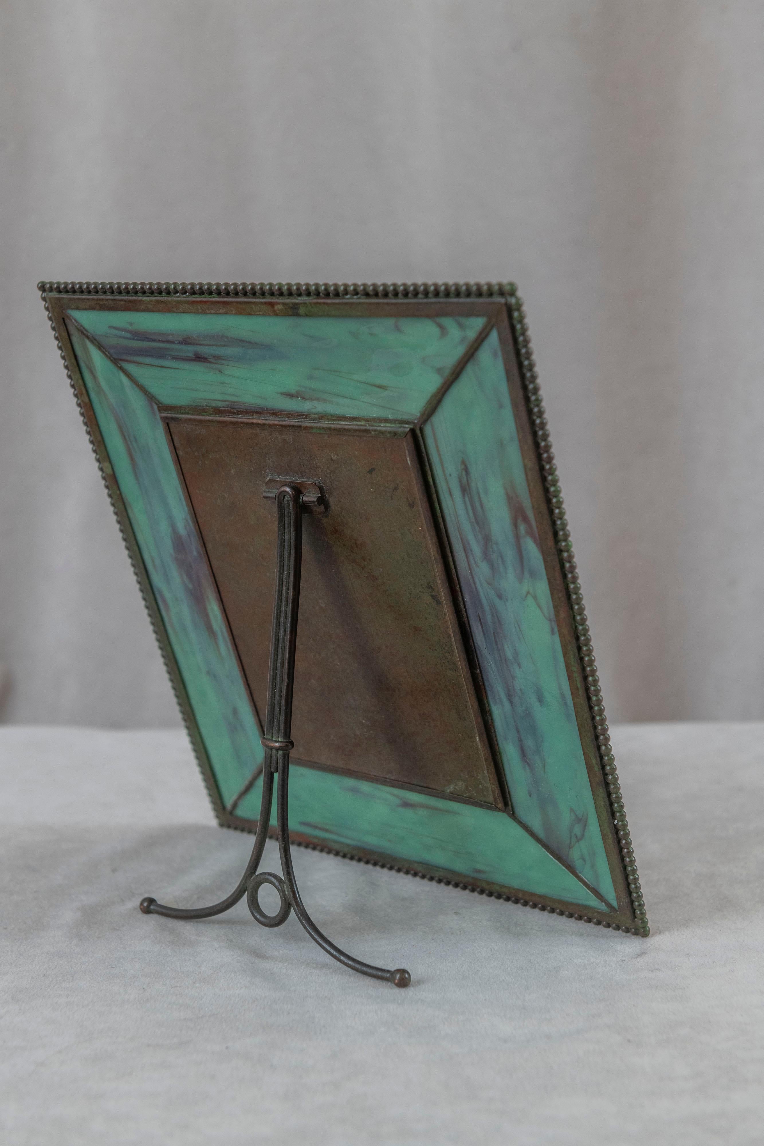 Hand-Crafted Antique Picture Frame, Signed Tiffany Studios, Pine Needle Design, ca. 1905