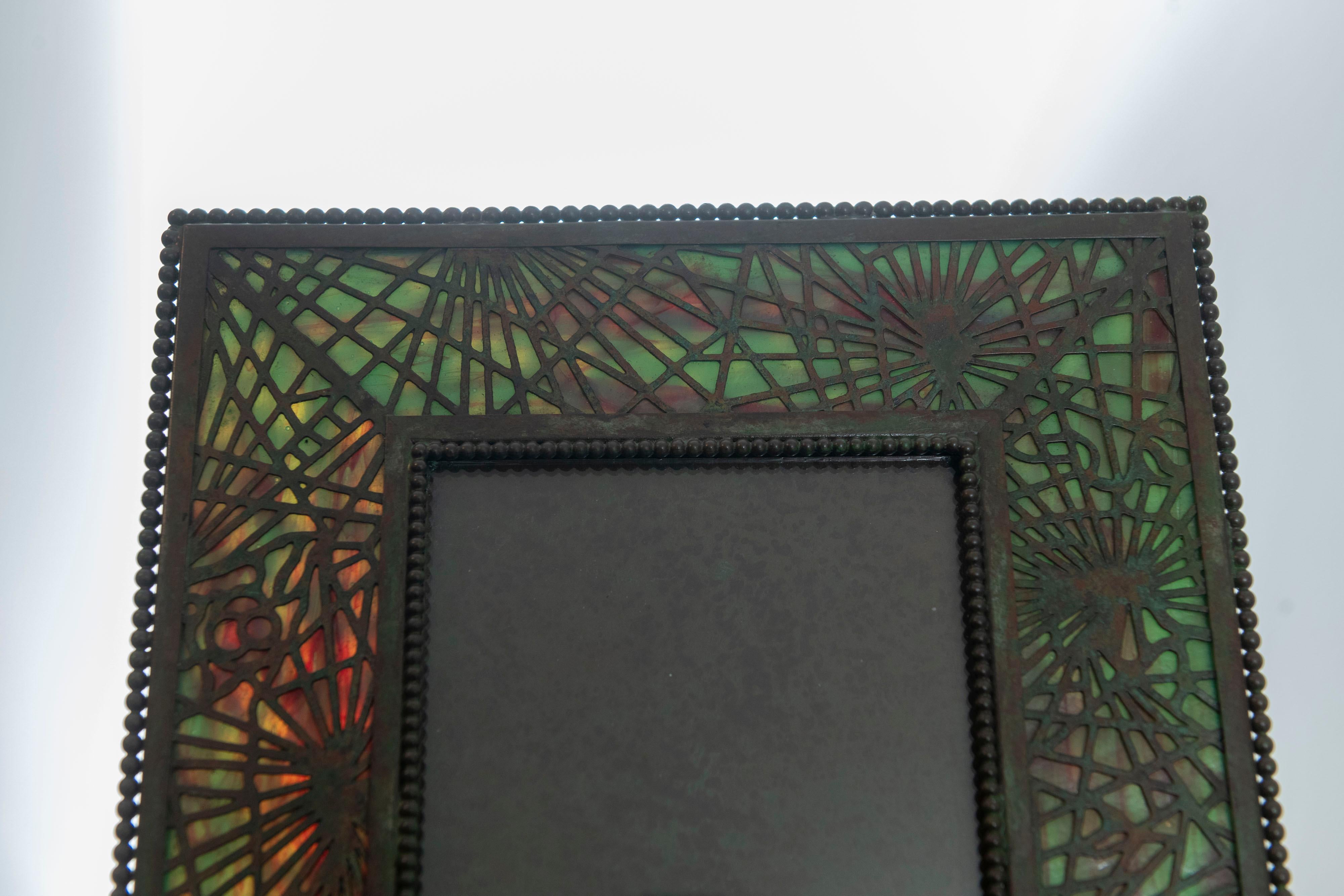 Early 20th Century Antique Picture Frame, Signed Tiffany Studios, Pine Needle Design, ca. 1905