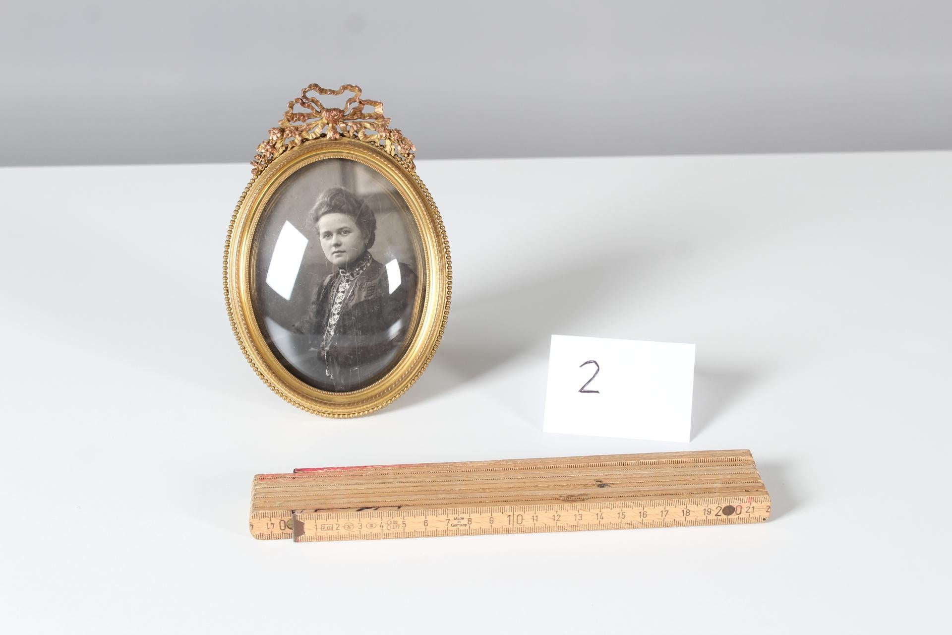 Gold Plate Antique Picture Frame With Antique Photograph, Art Nouveau, Photo Frame
