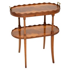 Antique Pie Crust 2 Tiered Side Table