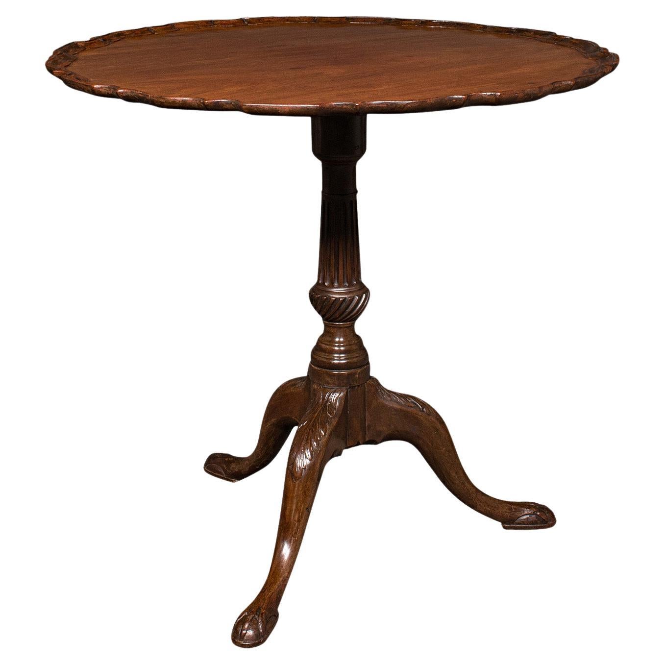 Antique Pie Crust Lamp Table, English, Tilt Top, Occasional, Victorian, C.1870 For Sale