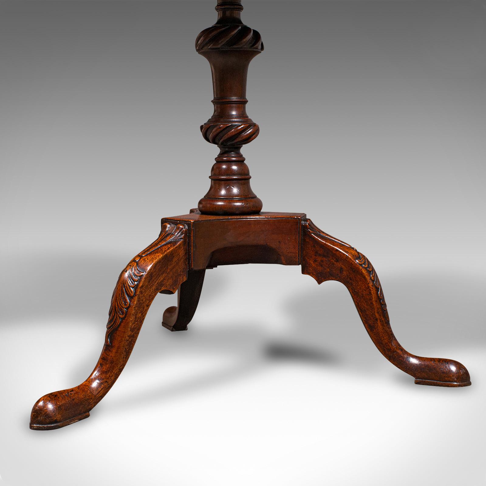 Antique Pie Crust Side Table, English, Walnut, Wine, Lamp, Victorian, Circa 1850 2