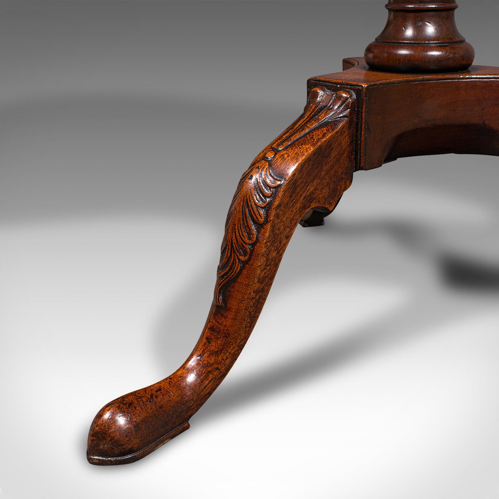 Antique Pie Crust Side Table, English, Walnut, Wine, Lamp, Victorian, Circa 1850 3