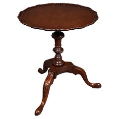 Antique Pie Crust Side Table, English, Walnut, Wine, Lamp, Victorian, Circa 1850