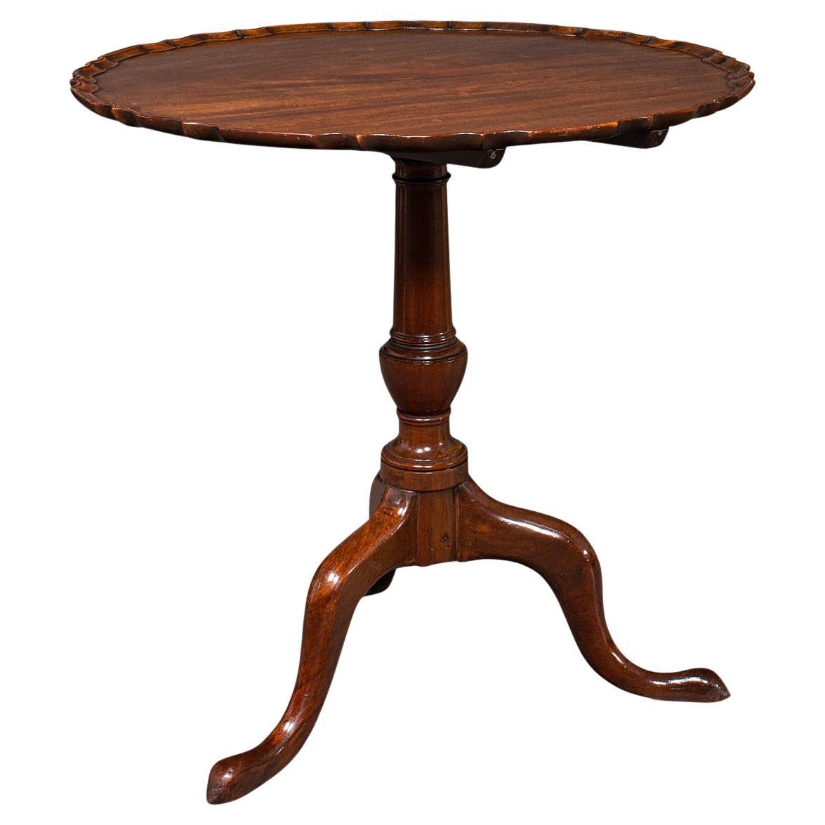 Ancienne table à croûte de tarte, anglaise, à plateau basculant, jeux, occasionnelle, géorgienne, C.C.C.