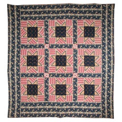 Antique Pieced Quilt:  " Feathered Stars"