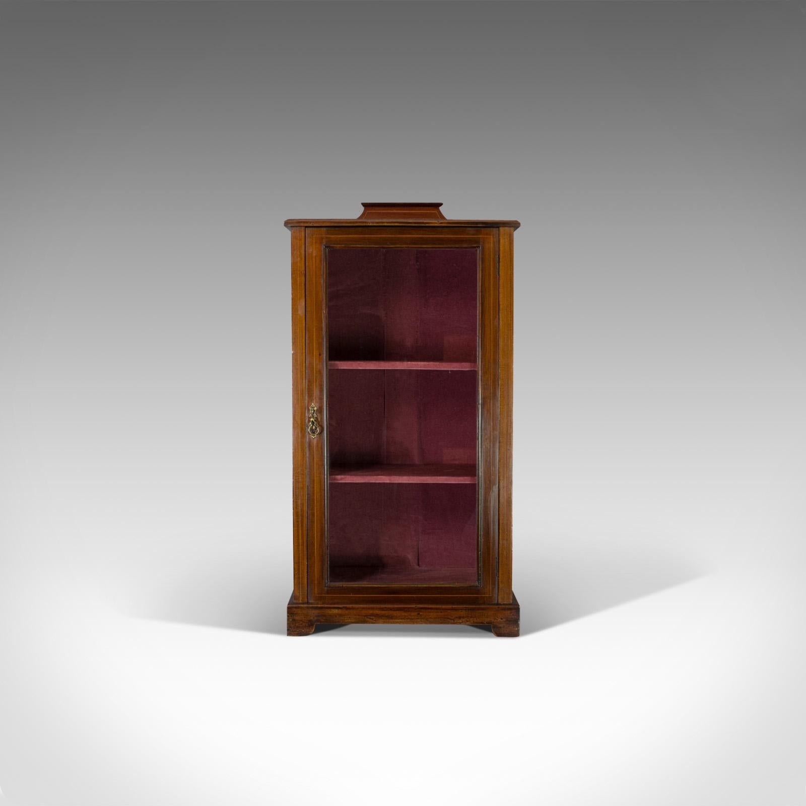 Late Victorian Antique Pier Cabinet, English, Mahogany, Display, Showcase, Late 19th Century