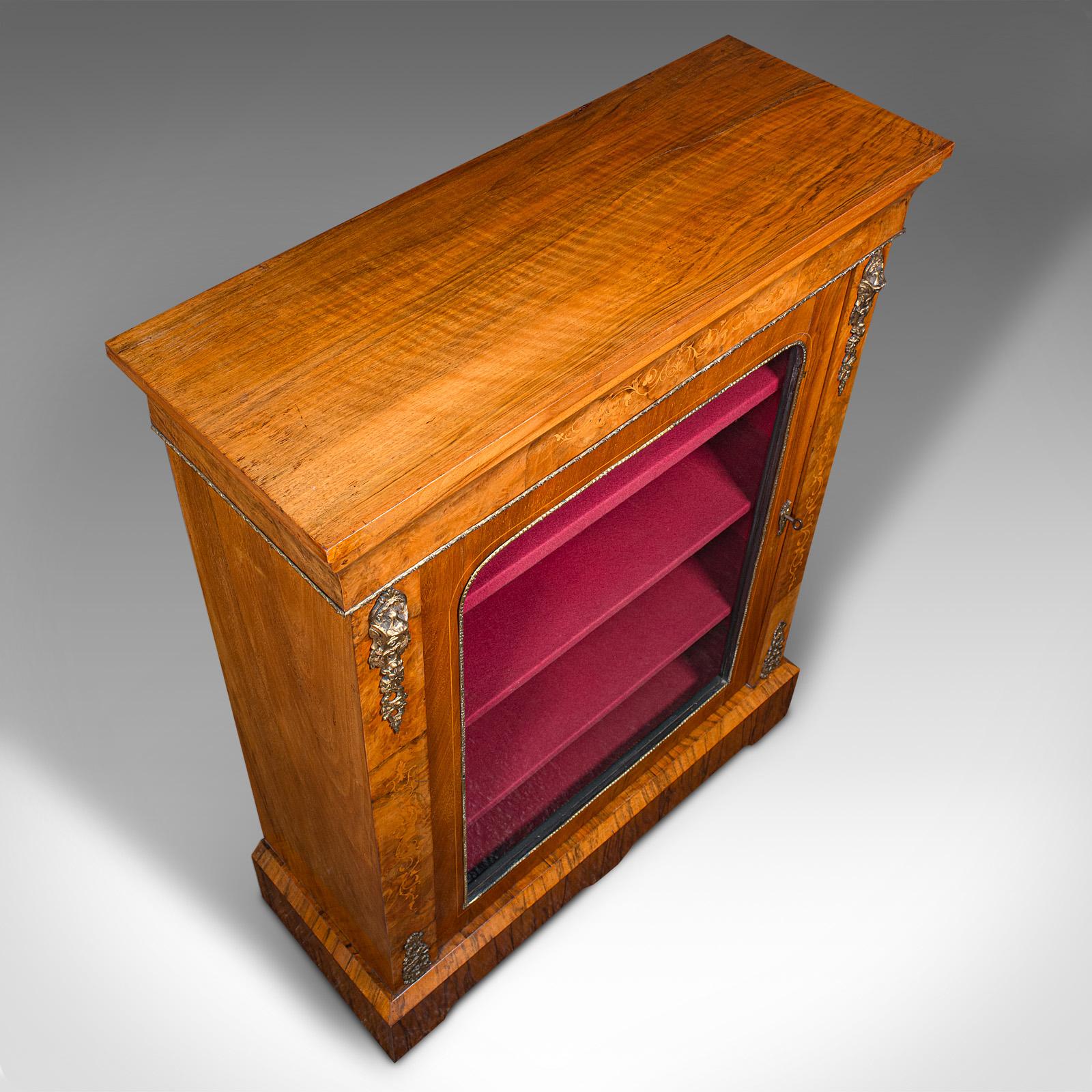 Bosso Antico mobile a molo, noce inglese, libreria smaltata, credenza da esposizione, Regenza in vendita