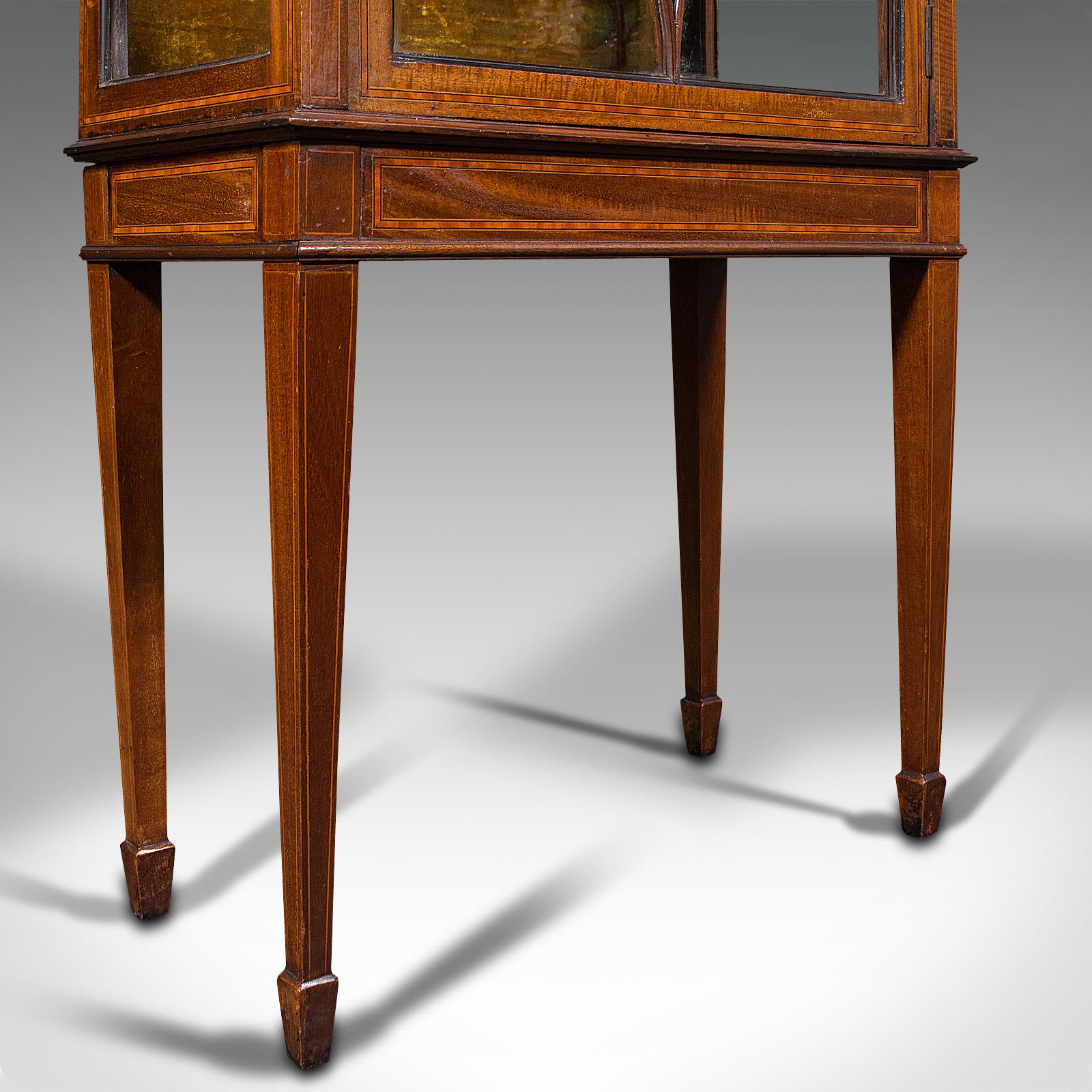 Antique Pier Cabinet on Stand, English, Walnut, Glazed Display Case, Edwardian 7