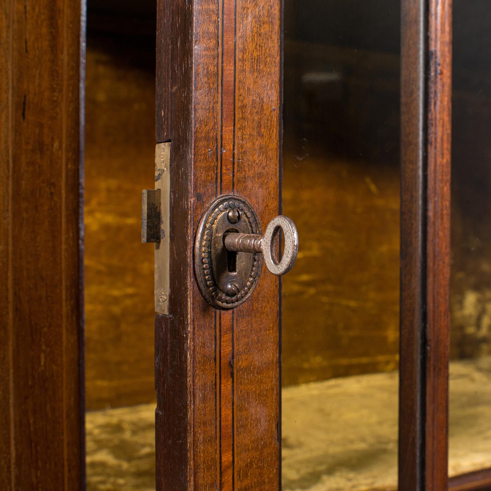 Antique Pier Cabinet on Stand, English, Walnut, Glazed Display Case, Edwardian 4