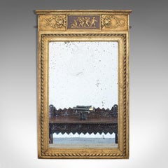 Antique Pier Mirror, English, Gilt Gesso, Hall, Foxing, Regency, circa 1820
