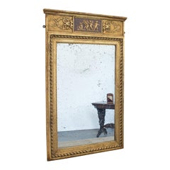 Antique Pier Mirror, English, Gilt Gesso, Hall, Foxing, Regency, circa 1820