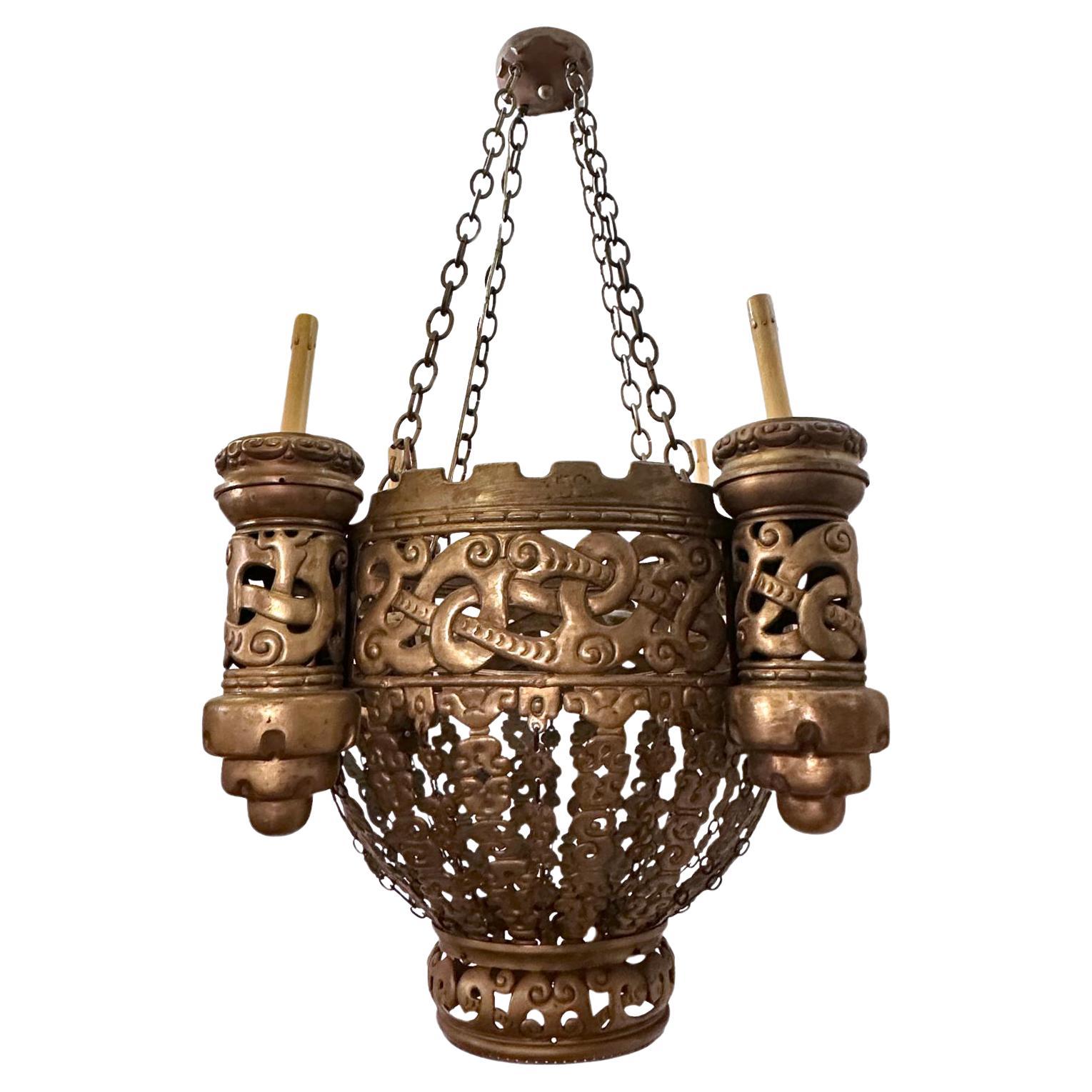 Antique Pierced Metal Lantern