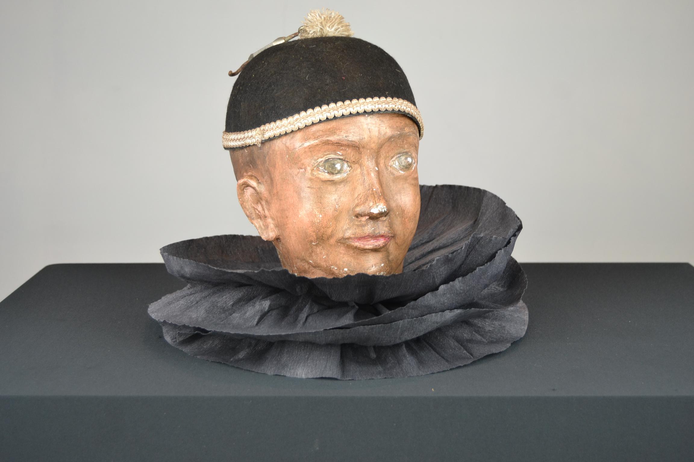 Antique Pierrot Theater Doll Head, Marionette Head 11