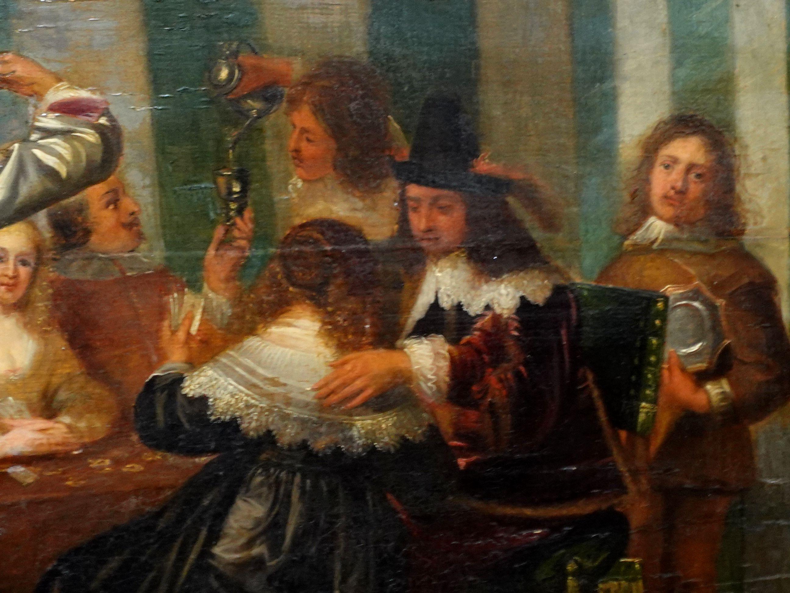 Antiquité Pieter Jacobsz Codde Peinture à l'huile sur carton, hollandaise, 17e s. Bon état - En vente à Norton, MA