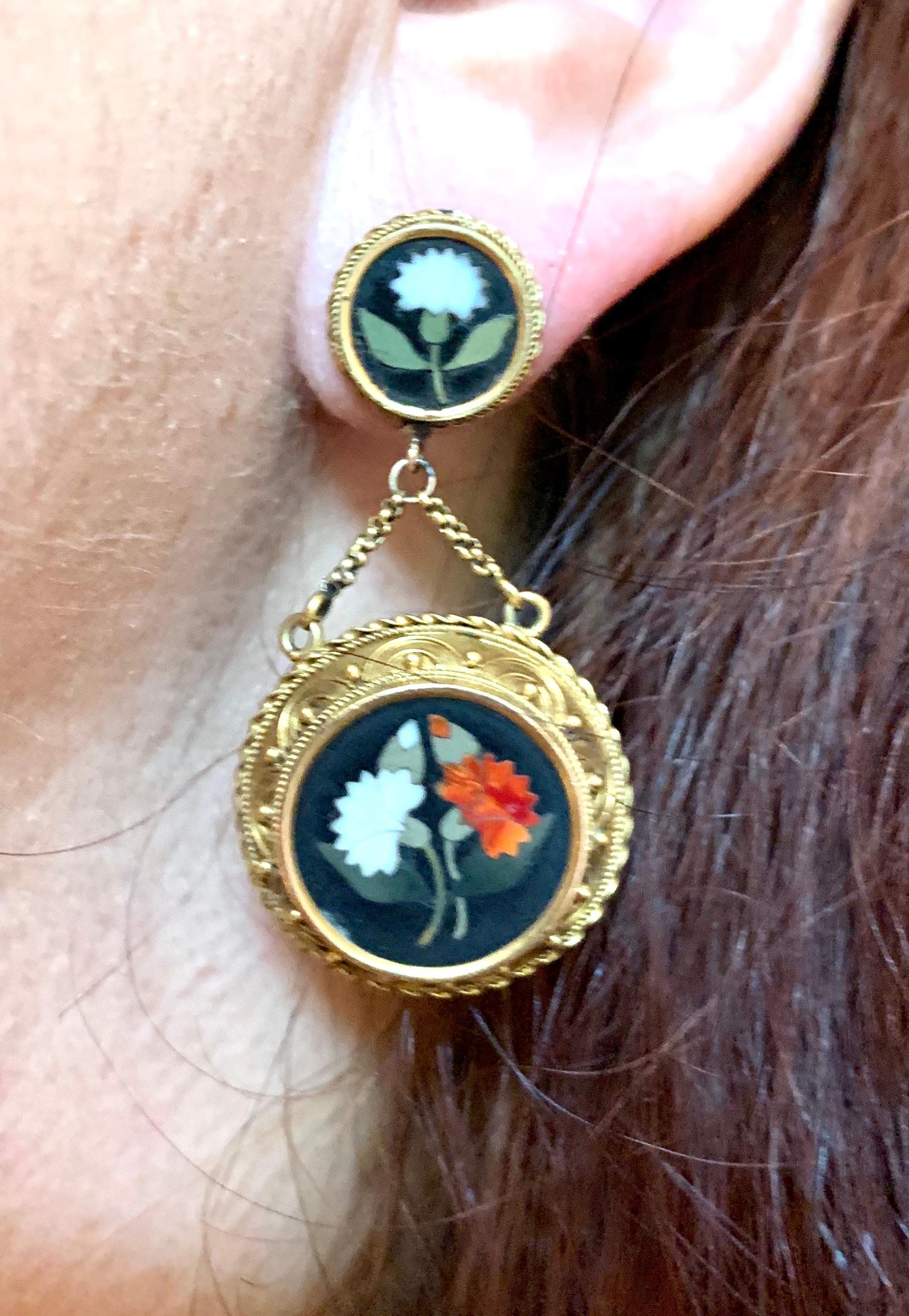 pietra dura earrings