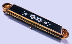 Antique Pietra Dura Brooch Pin, Italy, circa 1875