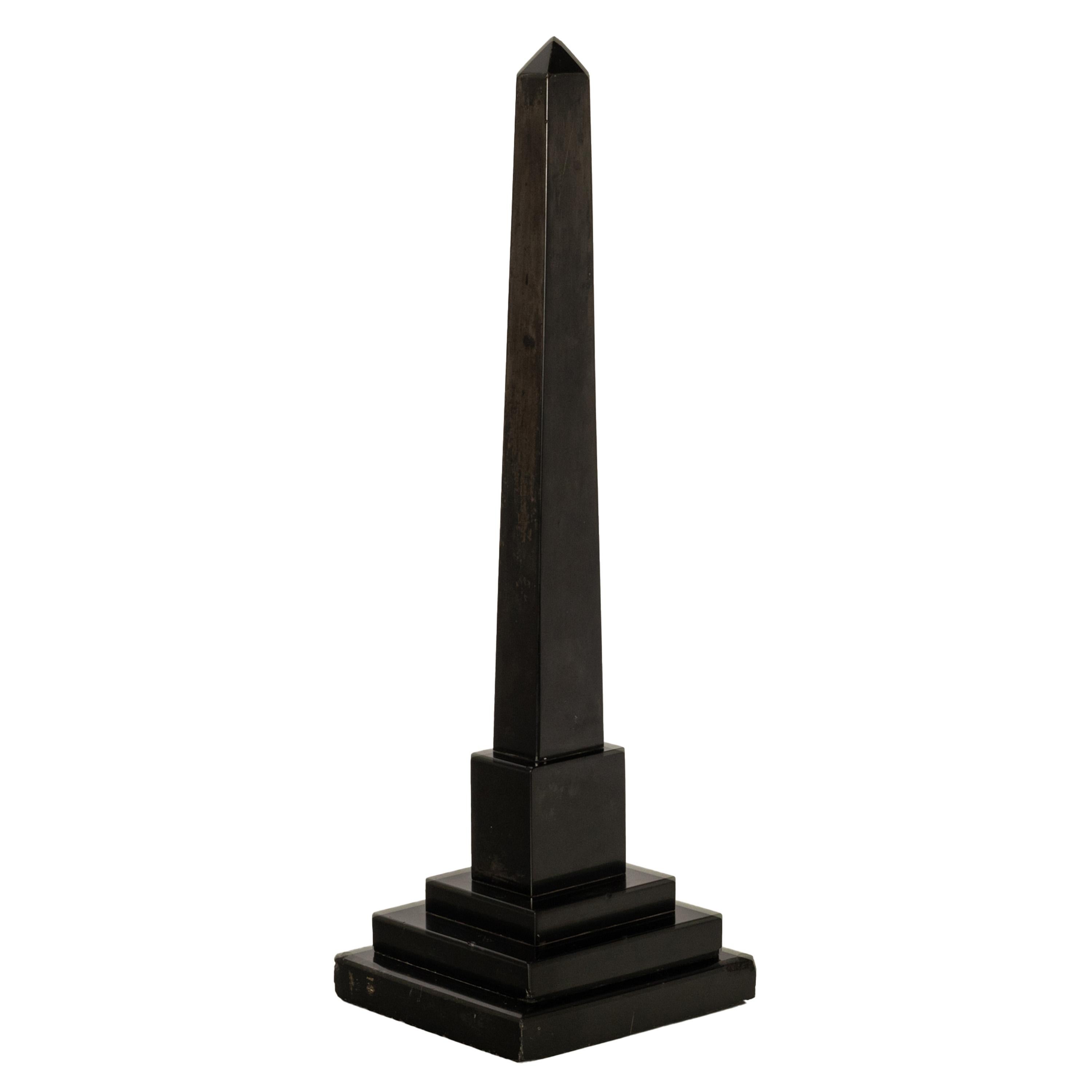 Antique Pietra Dura Marble Ashford Desk Obelisk Thermometer Buxton Derbyshire In Good Condition For Sale In Portland, OR